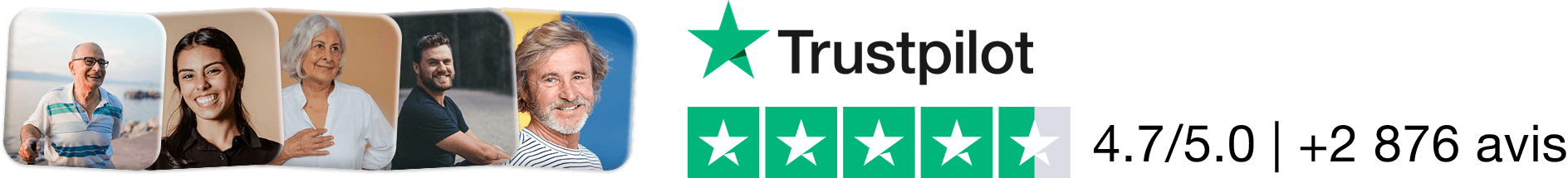 Note Trustpilot — basée sur plus de 2 800 avis clients vérifiés